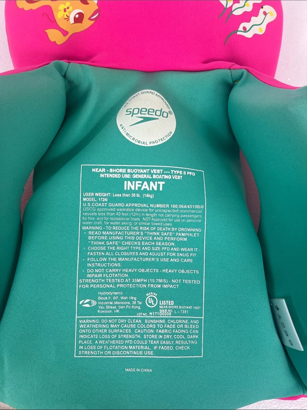 Speedo Infant Life Jacket Pink